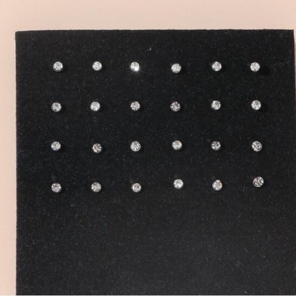 Jewelry - Nose ring- 24pcs/set Stainless Steel Rhinestone CZ Nose Stud nwt